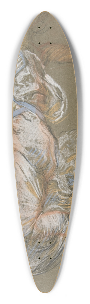 Edwin Austin Abbey - Study for figure of 9 am in The Hours ceiling at the state capitol building in Harrisburg, Pennsylvania 39.3 inch art pintail longboard deck