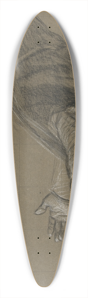 Edwin Austin Abbey - Study of a robed figure, for The Quest of the Holy Grail mural series at Boston PublicLibrary 39.3 inch art pintail longboard deck