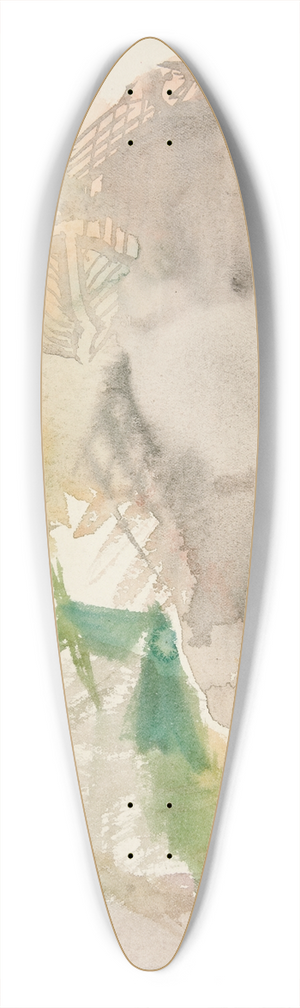 Edwin Austin Abbey - Unidentified sketch  landscape 39.3 inch art pintail longboard deck