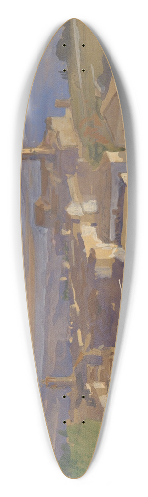 Edwin Austin Abbey - View ofPerugia 39.3 inch art pintail longboard deck