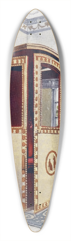 Edwin Foley - Painted and lacquered sedan chair with domed top 39.3 inch art pintail longboard deck