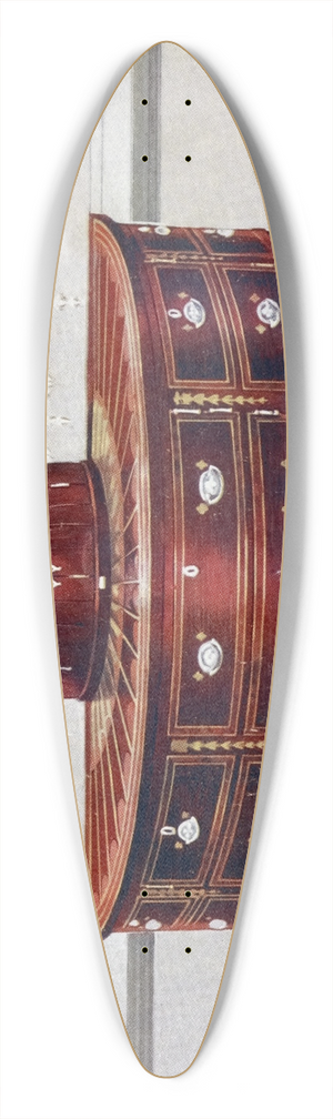 Edwin Foley - Semi-circular mahogany sideboard and knife-box. Inlaid and banded with satinwood, mahogany, and ebony 39.3 inch art pintail longboard deck