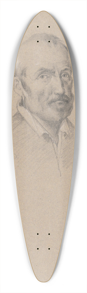 Edwin White - Portrait of a Man, sketch for Signing of the Compact in the Cabin of theMayflower 39.3 inch art pintail longboard deck