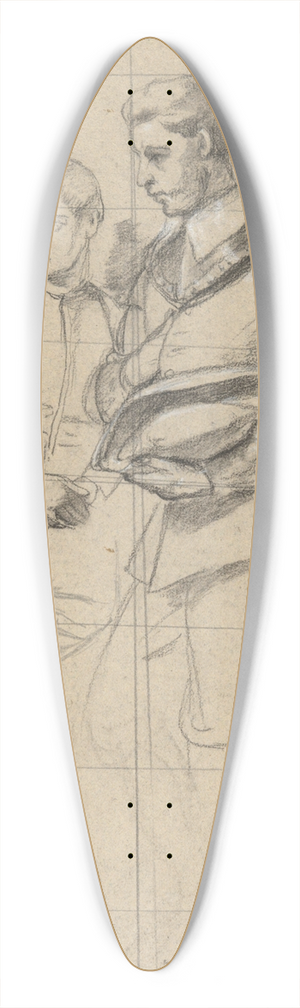 Edwin White - Two figures, sketch for Signing of the Compact in the Cabin of theMayflower 39.3 inch art pintail longboard deck