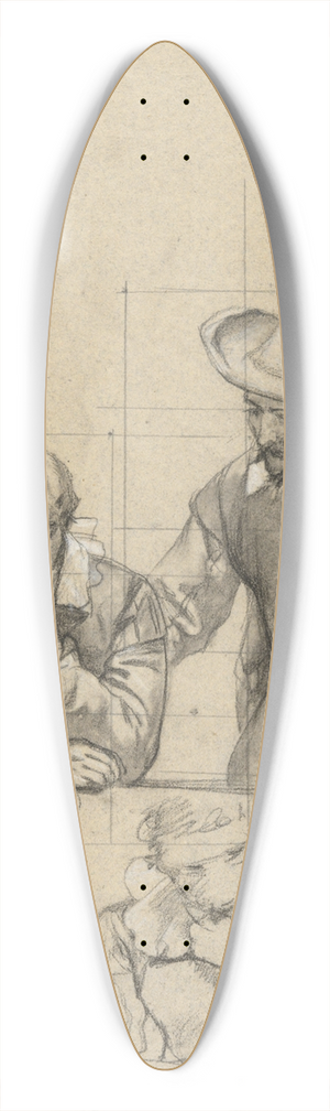 Edwin White - Unidentified group, sketch for Signing of the Compact in the Cabin of theMayflower 39.3 inch art pintail longboard deck