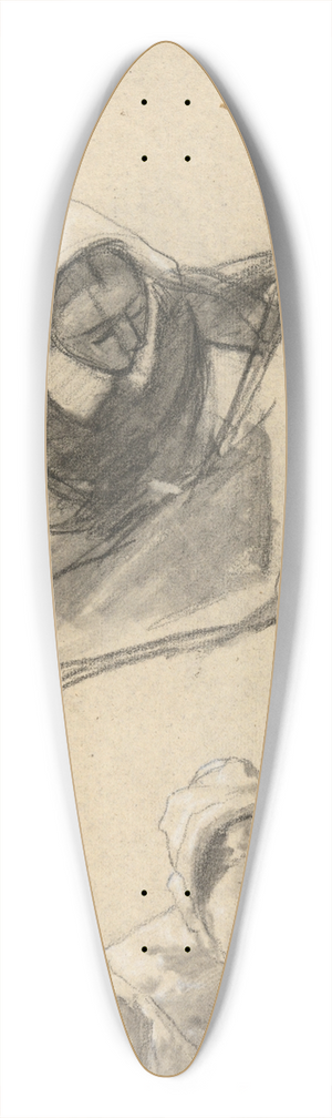 Edwin White - Woman, sketch for Signing of the Compact in the Cabin of theMayflower 39.3 inch art pintail longboard deck