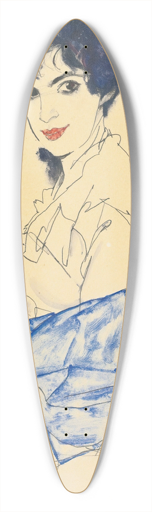 Egon Schiele - Elisabeth Lederer, Seated With Hands Folded 39.3 inch art pintail longboard deck