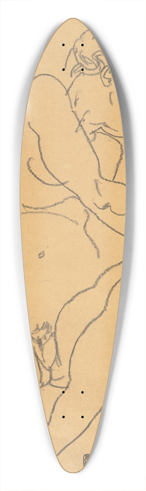 Egon Schiele - Female Nude Bending to the Left 39.3 inch art pintail longboard deck