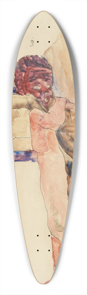 Egon Schiele - Nacktes Paar (Nude Couple) 39.3 inch art pintail longboard deck
