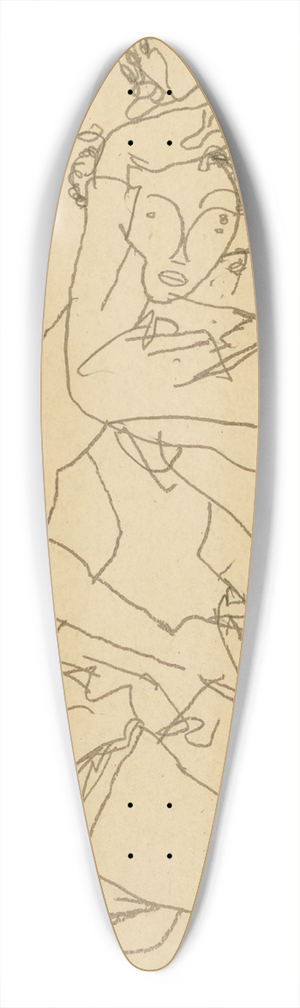 Egon Schiele - Paar Im Umarmung (Couple embracing) 39.3 inch art pintail longboard deck