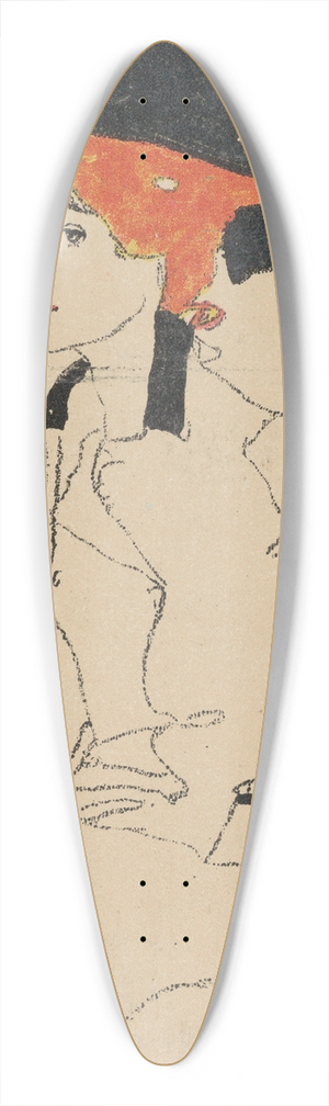 Egon Schiele - Portrait of a Woman. 39.3 inch art pintail longboard deck
