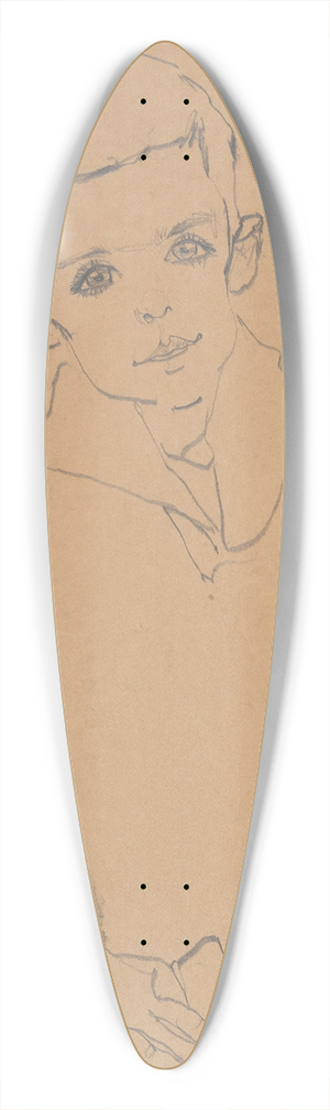 Egon Schiele - Portrait of Herbert Rainer 39.3 inch art pintail longboard deck