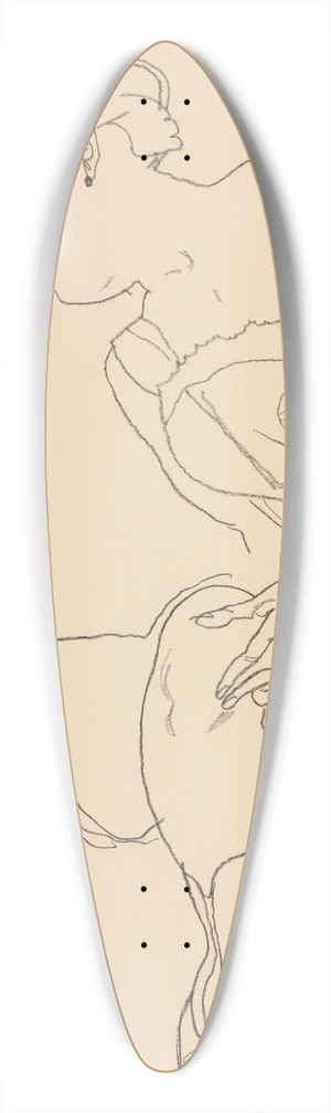 Egon Schiele - Seated Woman in Corset and Boots 39.3 inch art pintail longboard deck