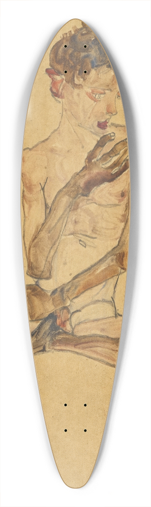 Egon Schiele - Sitzender Junge (Seated Boy) 39.3 inch art pintail longboard deck