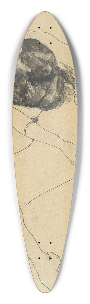 Egon Schiele - Sitzender weiblicher Akt von oben gesehen 39.3 inch art pintail longboard deck