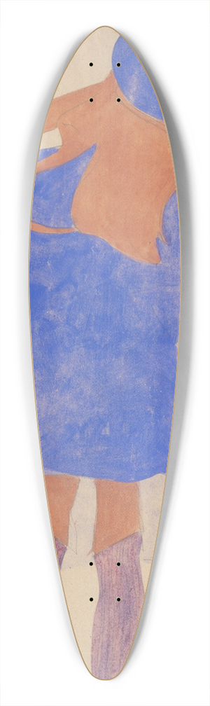 Egon Schiele - Standing Girl, Back View 39.3 inch art pintail longboard deck