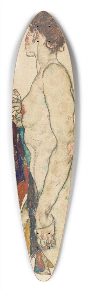Egon Schiele - Standing Nude with a Patterned Robe 39.3 inch art pintail longboard deck