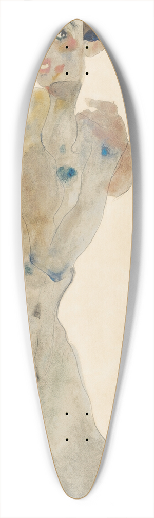 Egon Schiele - Stehender mnnlicher Akt mit verschrnkten Armen (Selbstportrait) 39.3 inch art pintail longboard deck