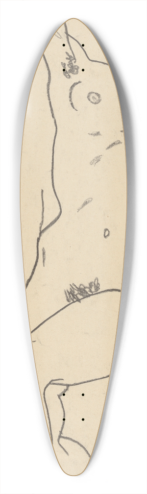 Egon Schiele - Torso of a Nude 39.3 inch art pintail longboard deck