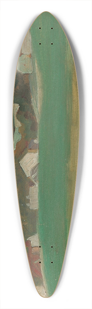 Egon Schiele - Wiese mit Dorf im Hintergrund II 39.3 inch art pintail longboard deck