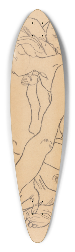 Egon Schiele - Woman and Girl Embracing 39.3 inch art pintail longboard deck