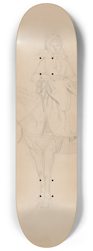 Adolph Tidemand - Kvinne til hest, Flesberg 8.25 inch art skate deck