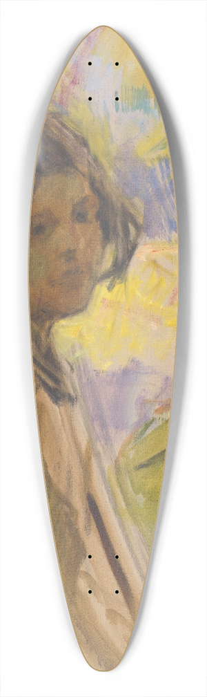 Elemr Halsz-Hradil - Study of a Girl 39.3 inch art pintail longboard deck