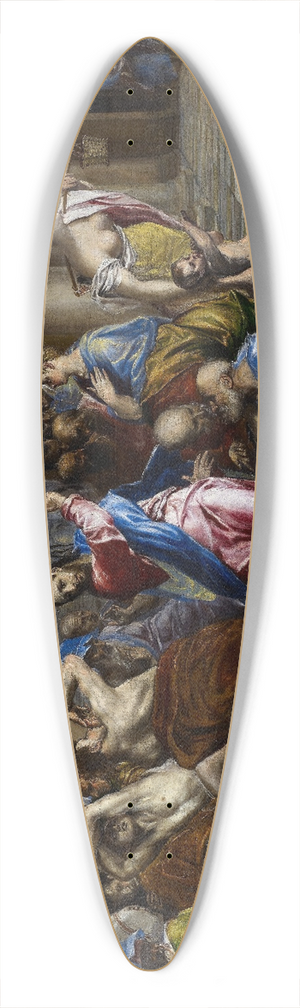 El Greco (Domenikos Theotokopoulos) - Christ Driving the Money Changers from the Temple 39.3 inch art pintail longboard deck