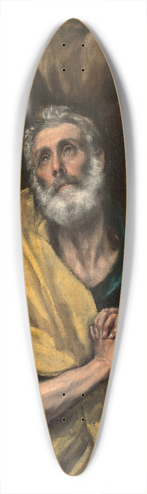 El Greco (Domenikos Theotokopoulos) - Saint Peter in Tears 39.3 inch art pintail longboard deck