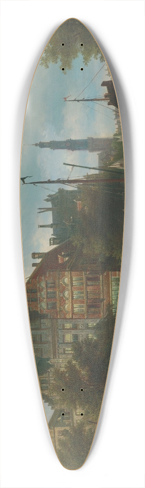 Elias Pieter van Bommel - View from the Nieuwengracht in Amsterdam 39.3 inch art pintail longboard deck