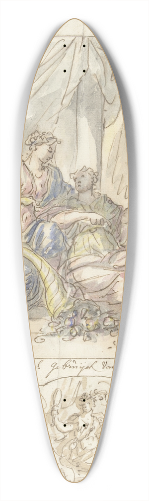 Elias van Nijmegen - Allegorie op het matig gebruik van de Overvloed en een allegorie van het Vrolijk Genoegen 39.3 inch art pintail longboard deck