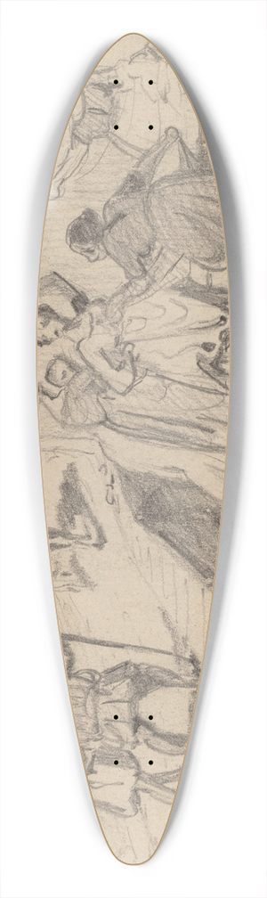 Elihu Vedder - Father and Son II 39.3 inch art pintail longboard deck