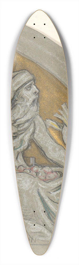 Elihu Vedder - Study forSaturn 39.3 inch art pintail longboard deck