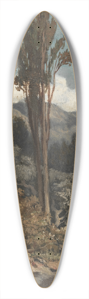 Elihu Vedder - Three Trees, Italy 39.3 inch art pintail longboard deck