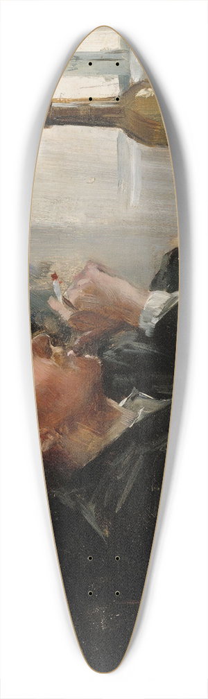 Elin Danielson-Gambogi - Seated Man At The Table 39.3 inch art pintail longboard deck