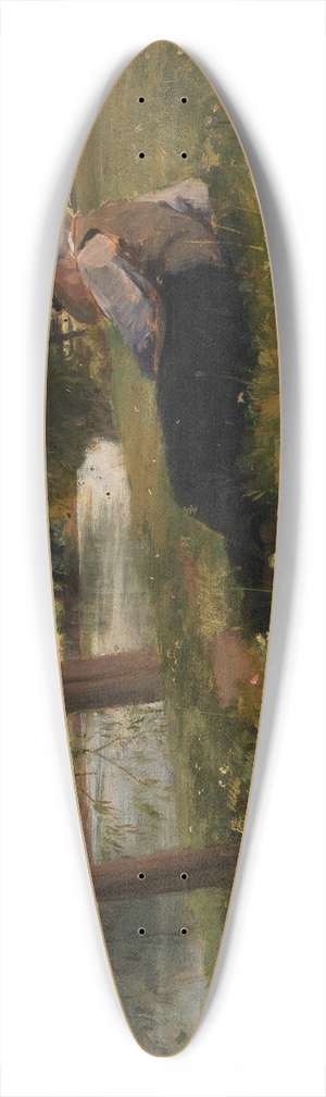 Eliphalet Fraser Andrews - Man Reclining beside a Stream 39.3 inch art pintail longboard deck