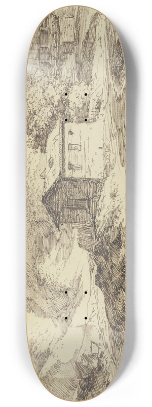Carl Friedrich von Rumohr - Alpental mit Bach und zwei Almhtten 8.25 inch art skate deck
