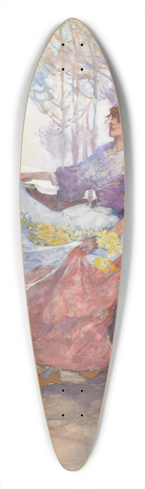 Elizabeth Adela Forbes - An apron full of flowers 39.3 inch art pintail longboard deck