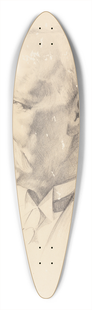 Elizabeth Berry - Untitled. (Mans head) 39.3 inch art pintail longboard deck