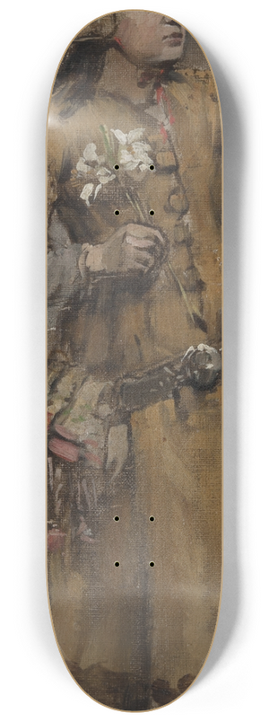 Carl Gustaf Hellqvist - A Girl. Study for Valdemar Atterdag Holding Visby to Ransom 8.25 inch art skate deck