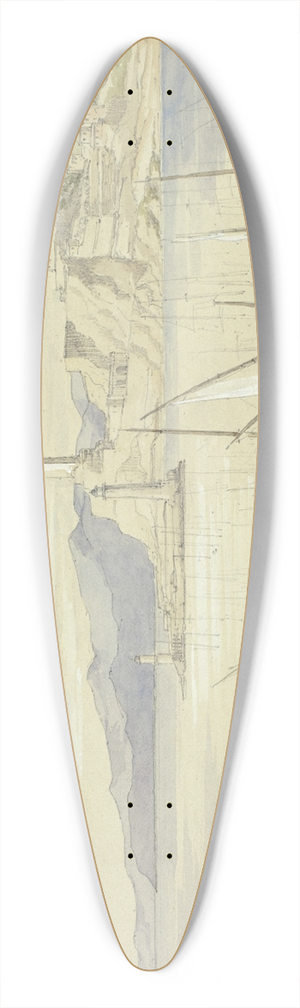 Elizabeth Murray - Genoa from the Croce di Malta 39.3 inch art pintail longboard deck