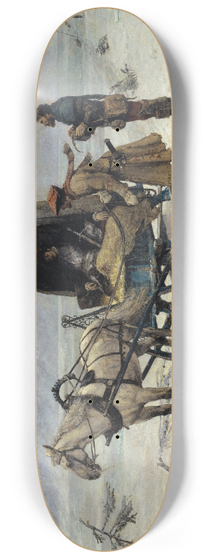 Carl Gustaf Hellqvist - The Death of Sten Sture the Younger on the Ice of Lake Mlaren 8.25 inch art skate deck