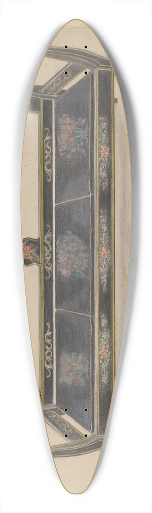 Ella Josephine Sterling - Black Painted Settee 39.3 inch art pintail longboard deck