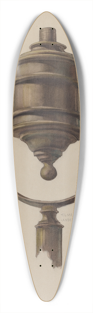Elmer G. Anderson - Firemans Torch 39.3 inch art pintail longboard deck