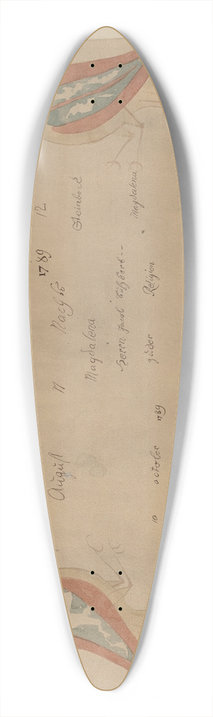 Elmer G. Anderson - Pa. German Birth Certificate 39.3 inch art pintail longboard deck