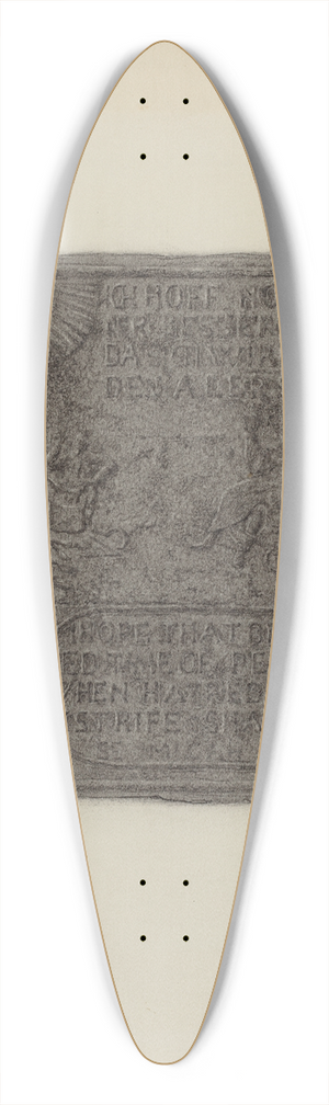 Elmer G. Anderson - Pa. German Stove Plate 39.3 inch art pintail longboard deck