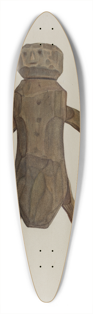 Elmer R. Kottcamp - Carved Wooden Doll 39.3 inch art pintail longboard deck