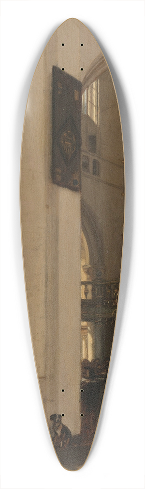 Emanuel de Witte - Interior of a Protestant, Gothic Church during a Service 39.3 inch art pintail longboard deck