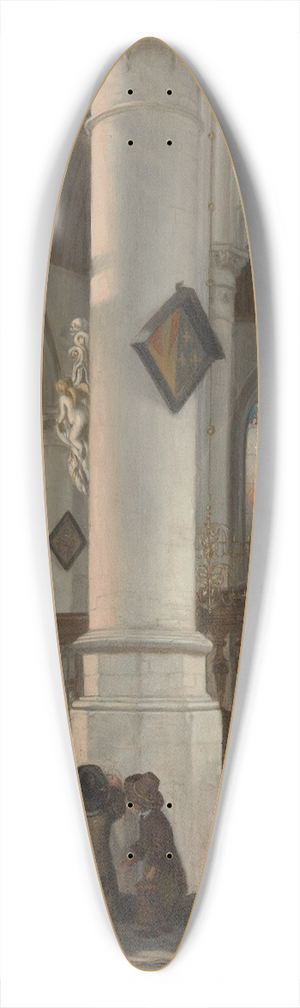 Emanuel de Witte - Interior of the Oude Kerk, Delft 39.3 inch art pintail longboard deck