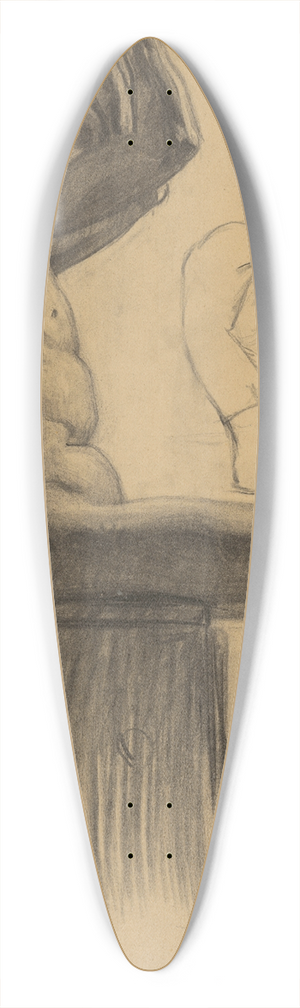 Emil Alexay-Olexk - Study of a Man Seated on a Chair 39.3 inch art pintail longboard deck